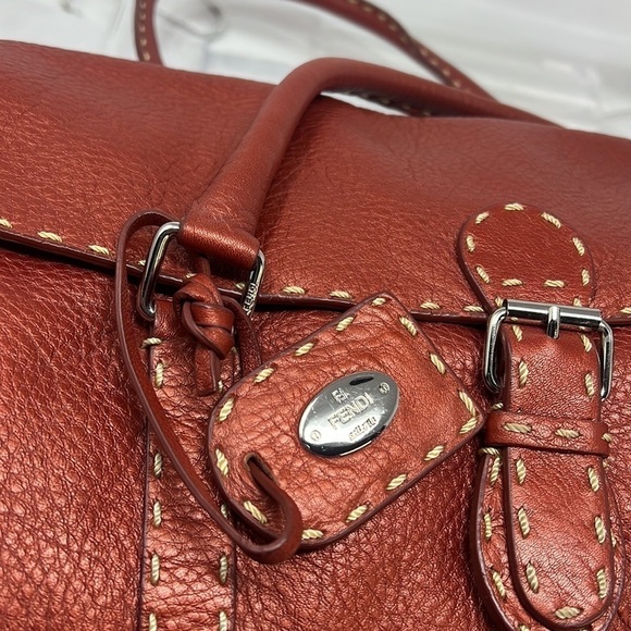 Fendi Selleria Metallic Rust Color Shoulder Bag - Picture 9 of 13
